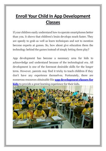 Enroll Your Child in App Development Classes  |authorSTREAM