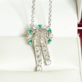 Retro Era Emerald and Diamond Necklace | Vintage Times