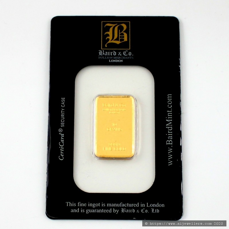 999.9 10g Baird & Co Gold Bar - Bullion & Storage